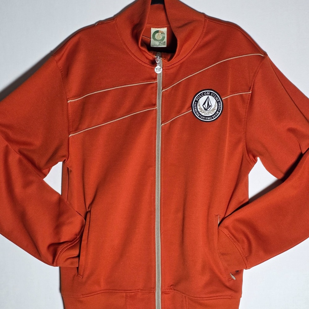 Vintage 2006 Volcom V Line Science Track Jacket Orange Skater Y2K XXL 2XL
